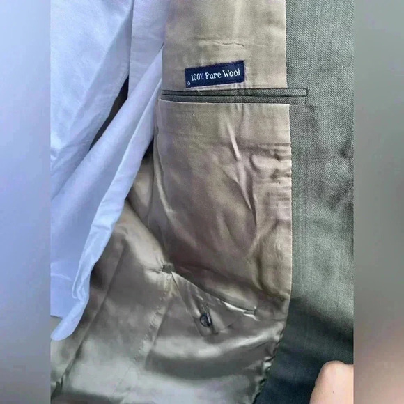 Vintage Burberry Blazer 38 Mens Brown Wool 2 Button Sport Coat Suit Jacket - Picture 6 of 8